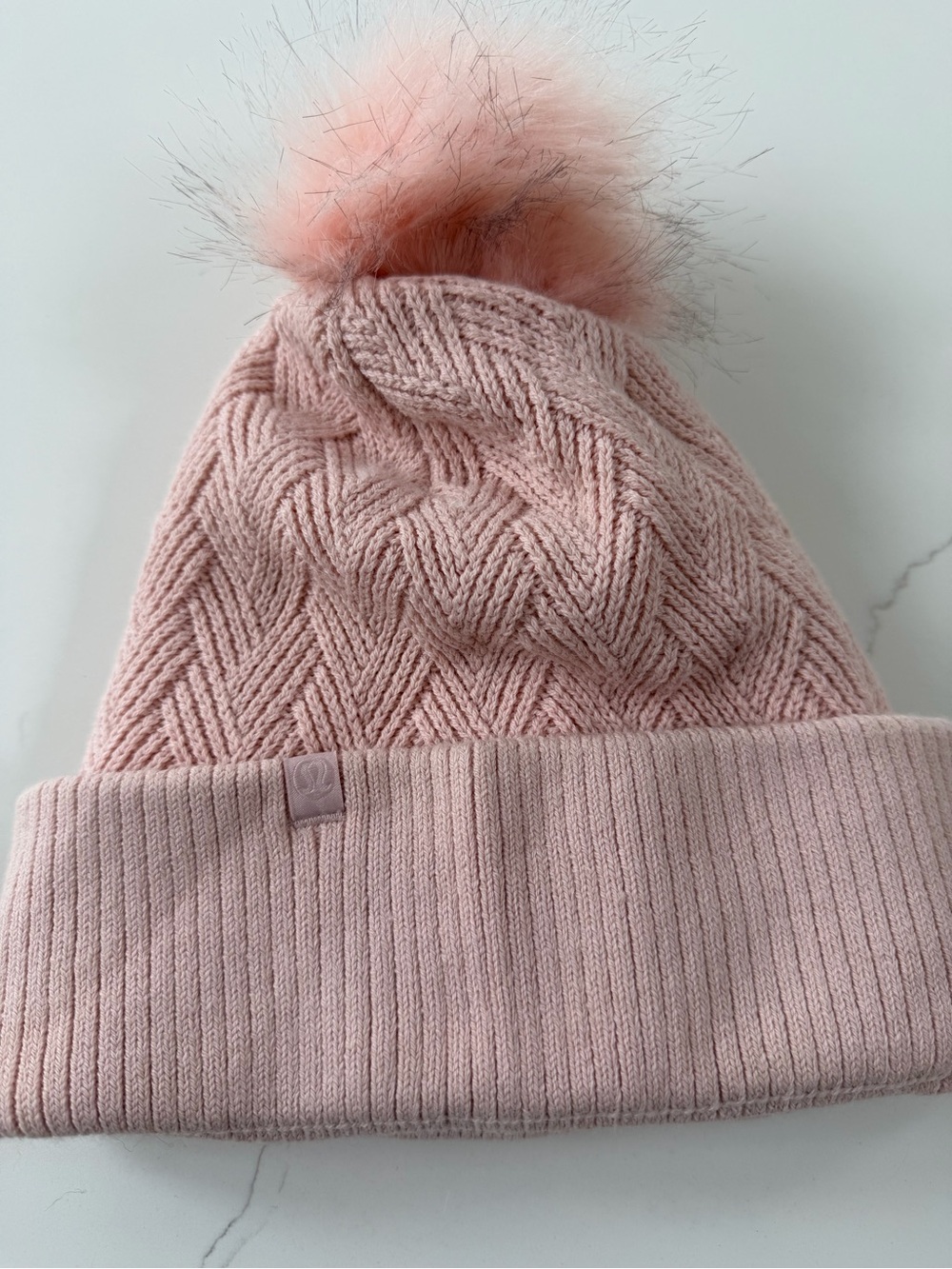 lululemon athletica Pink Knit Pom Beanie